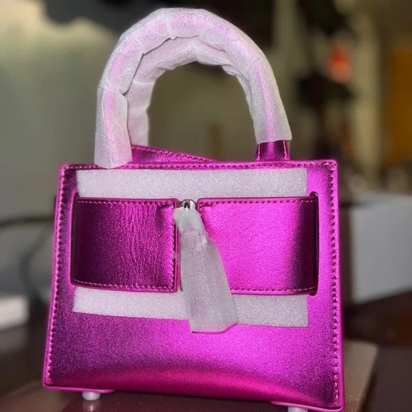 Brandon Blackwood METALLIC MAGENTA LEATHER Kuei bag - Picture 3 of 9